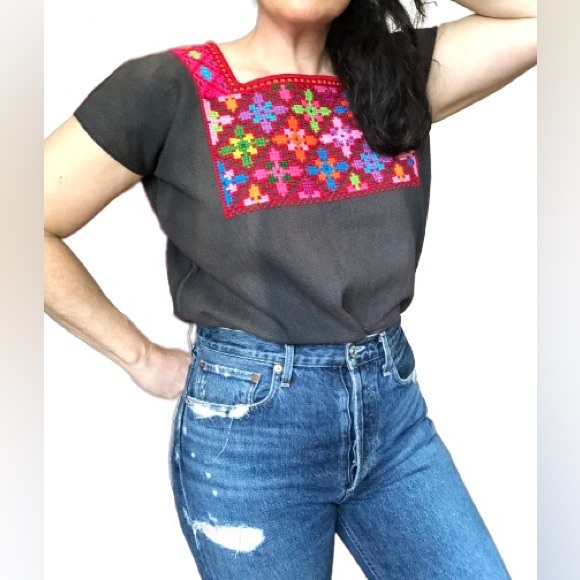 Handwoven Embroidered Colorful Mayan Huipil Authentic Artisan Made M/L - Picture 8 of 15